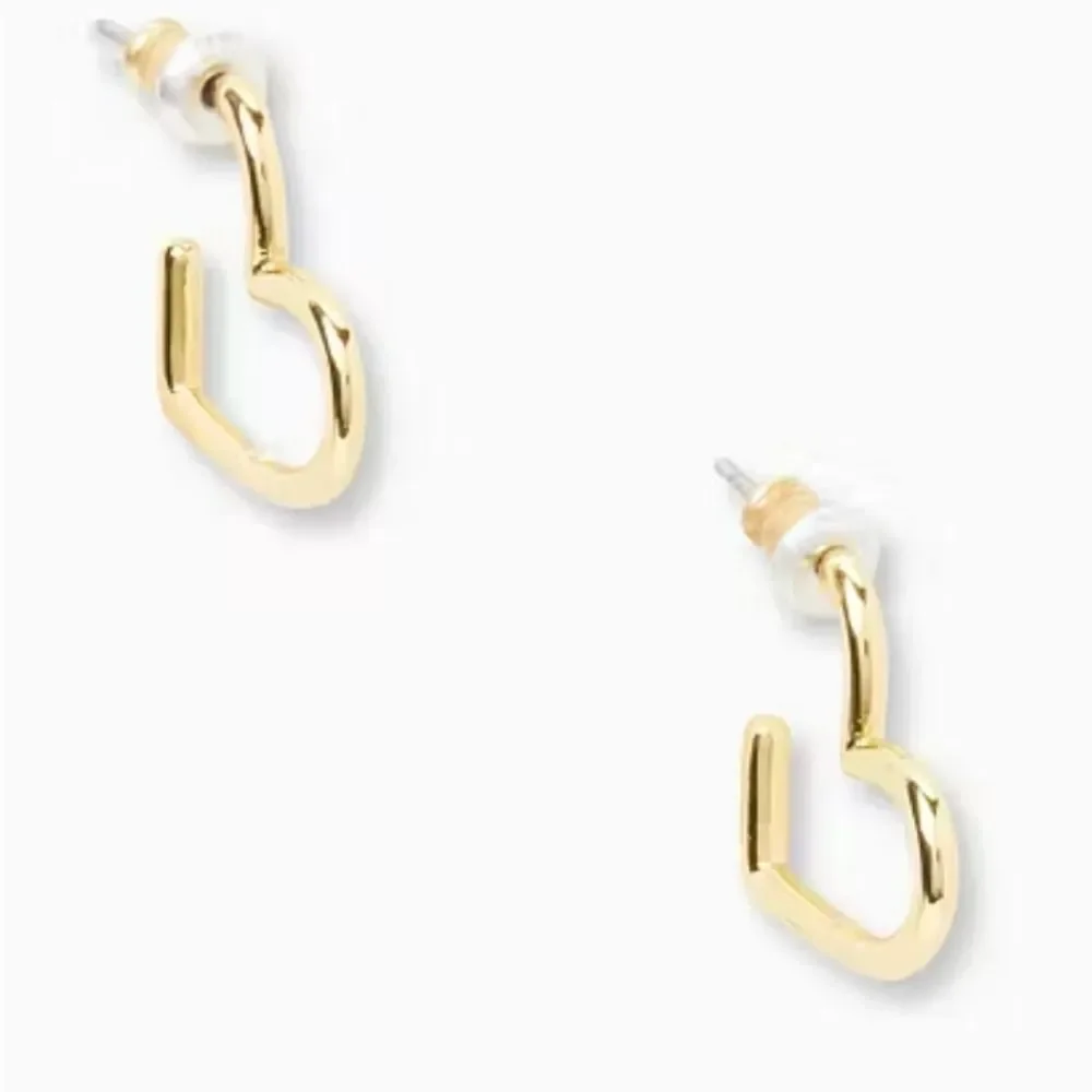 Kate Spade‎ Heart-Shaped Huggie Earrings- Gold